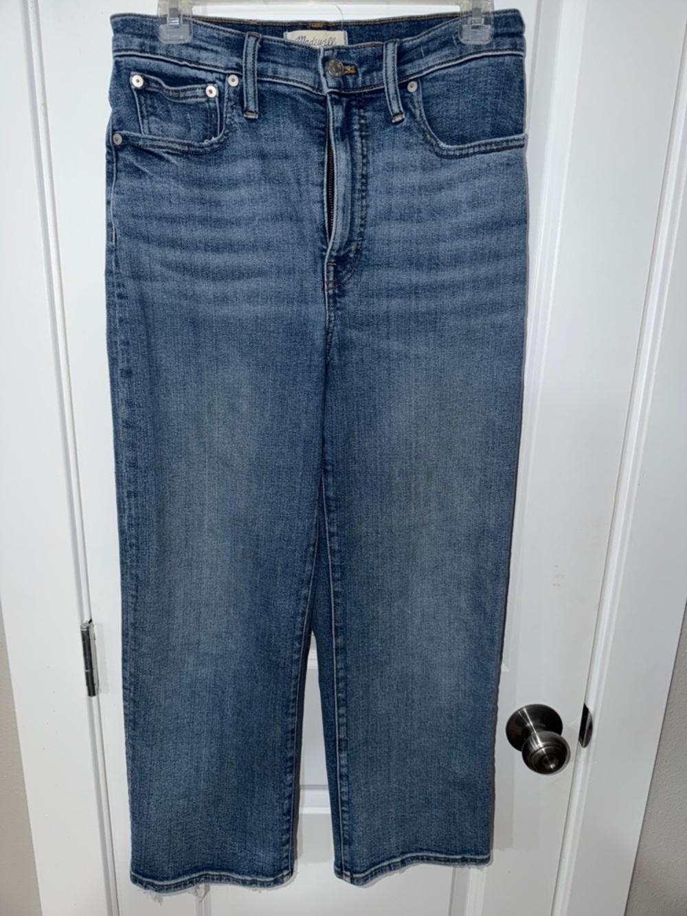 Madewell Straight Leg Jeans in Medium Blue Wash